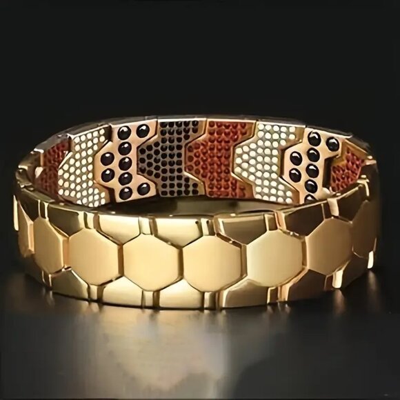 Titanium Magnetic Ion Therapy Lymphatic Health Chain Link Bracelet Weight Loss - Picture 3 of 12